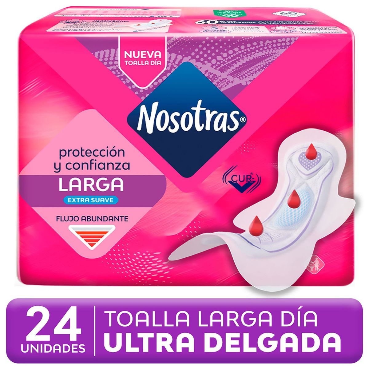 NOSOTRAS - Toalla Femenina Larga Extra Suave Nosotras 24 Un