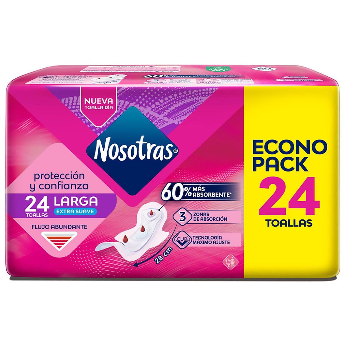 NOSOTRAS - Toalla Femenina Larga Extra Suave Nosotras 24 Un