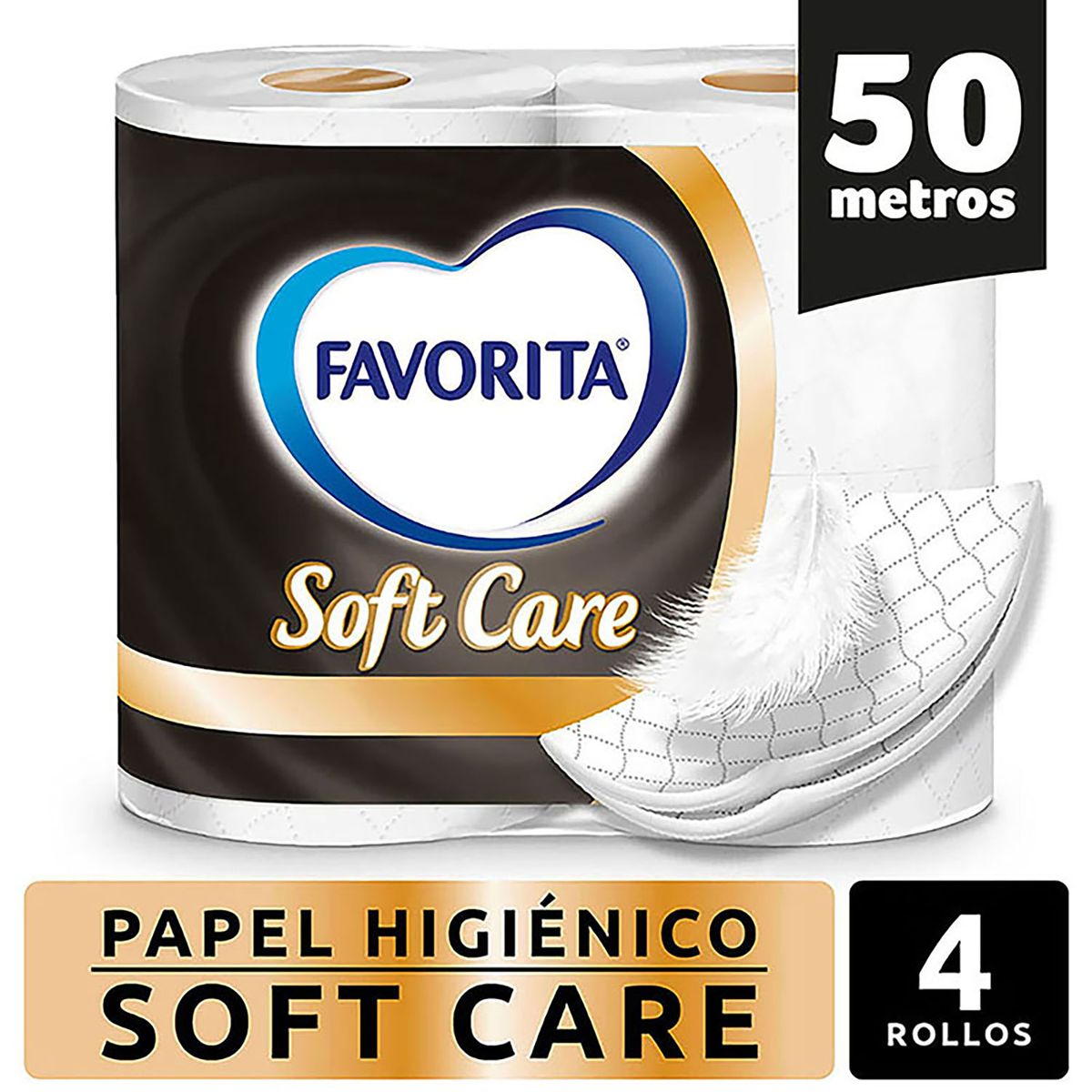 FAVORITA - Papel Higiénico Favorita Soft Care 4 x 50 mts