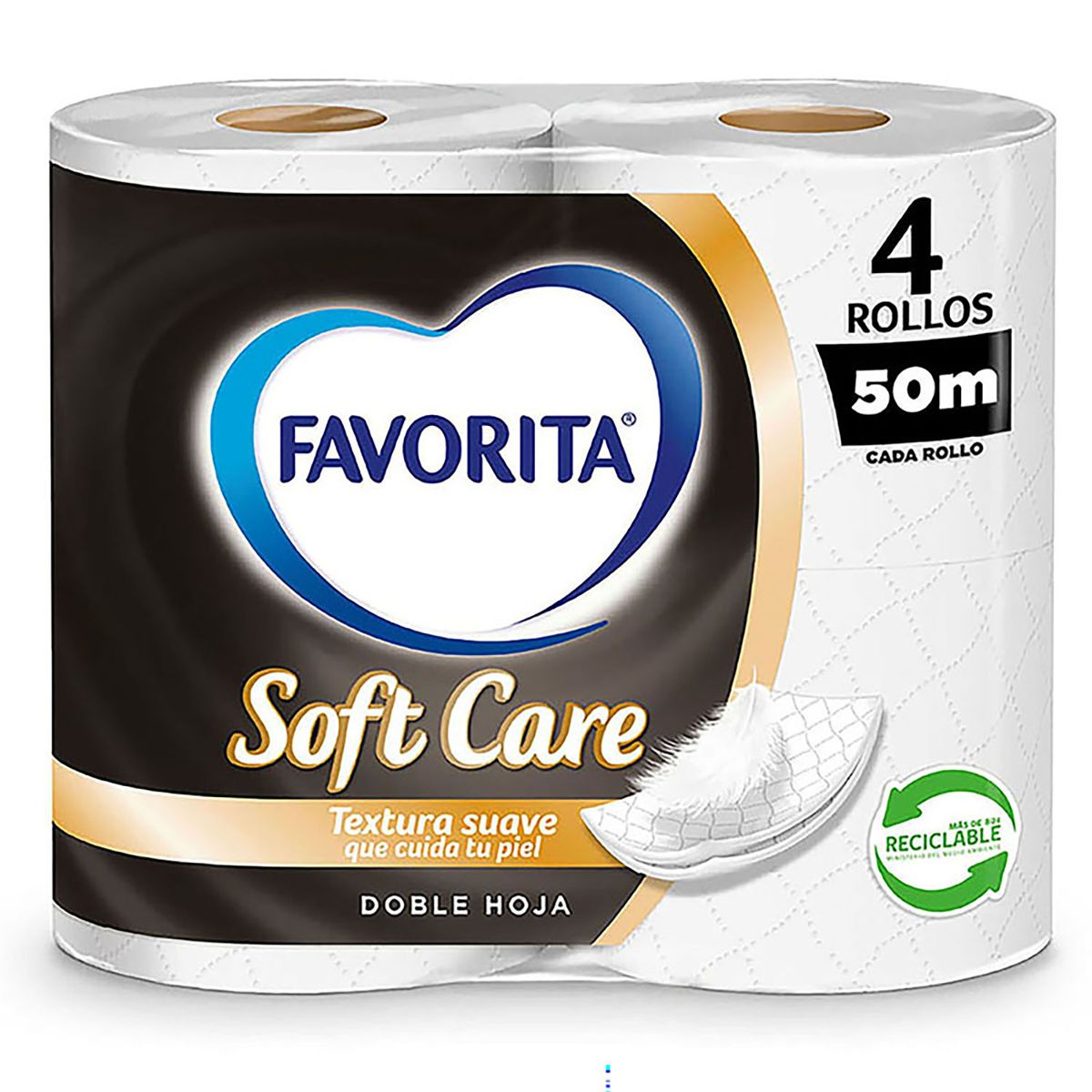 FAVORITA - Papel Higiénico Favorita Soft Care 4 x 50 mts