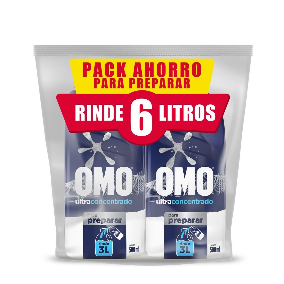 OMO - Pack Detergente Líquido para Diluir Matic Omo 2x500 ml