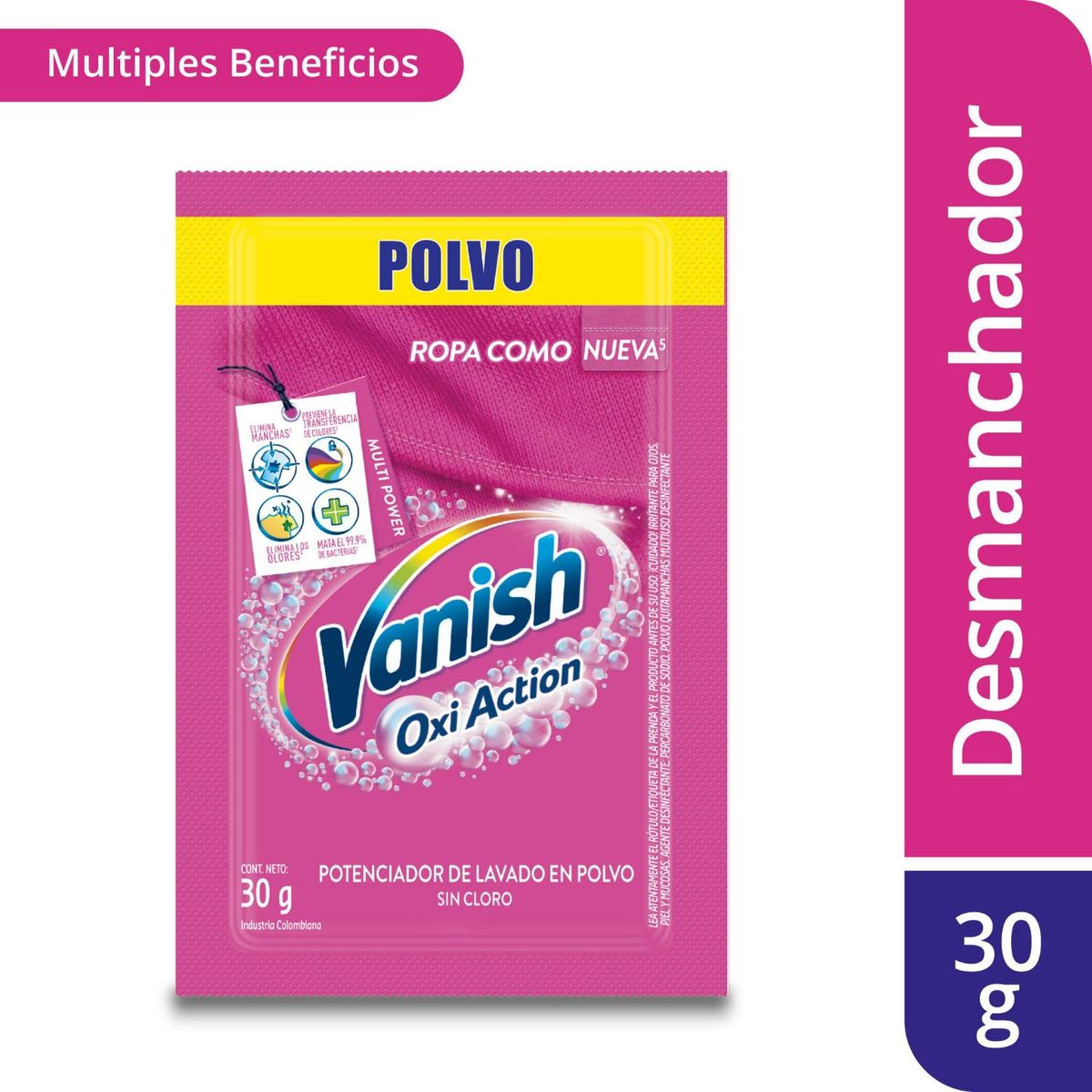 VANISH - Quitamanchas en Polvo Ropa Color Vanish 30 gr