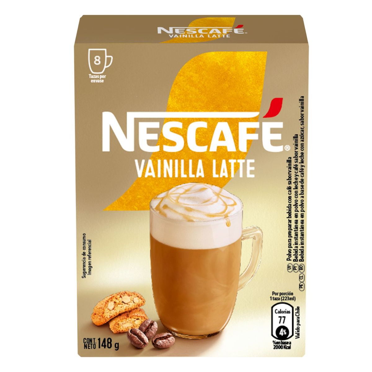 NESCAFE - Café Instantáneo Sabor Vainilla Latte Nescafe 8 Un