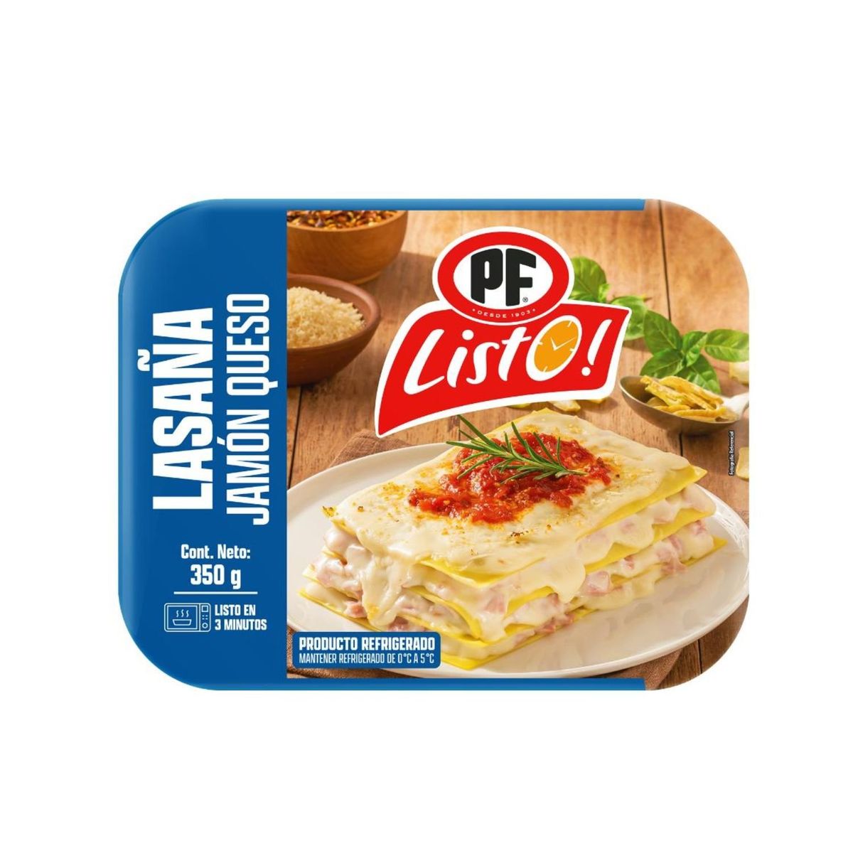 PF LISTO - Lasaña Jamón y Queso PF Listo 350 g