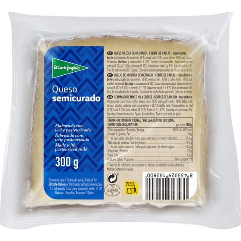 EL CORTE INGLES - Queso Semicurado El Corte Inglés 300 g