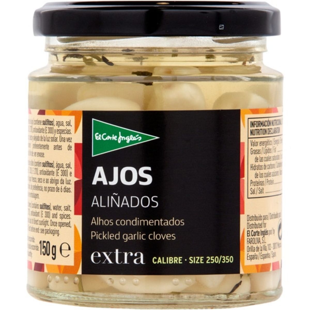 EL CORTE INGLES - Ajos Aliñados en Conserva El Corte Inglés 230 g