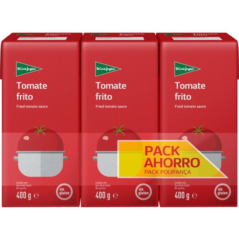EL CORTE INGLES - Pack Salsas de Tomate Frito Sin Gluten El Corte Inglés 3 x 400 g