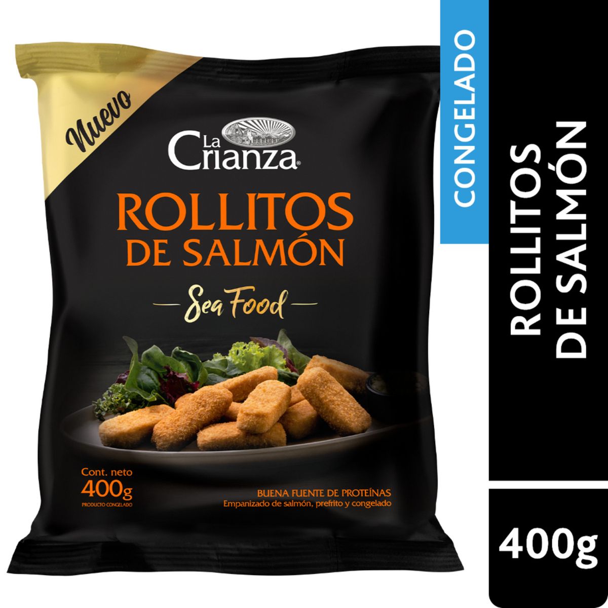 LA CRIANZA - Rollitos de Salmón Empanizados Congelados La Crianza 400 g