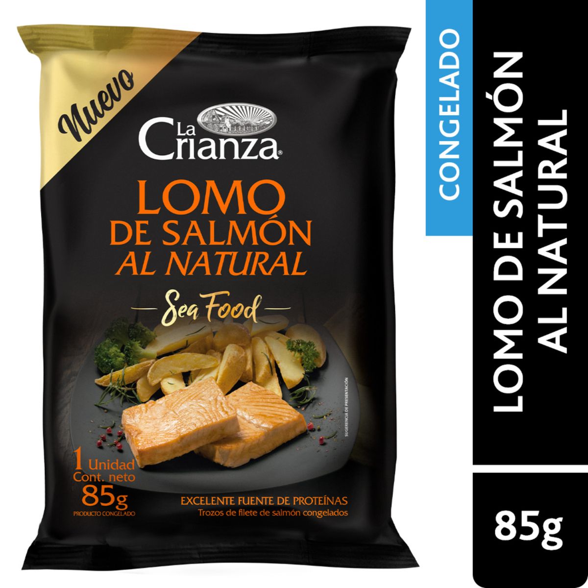 LA CRIANZA - Lomo de Salmón al Natural Congelado La Crianza 85 g