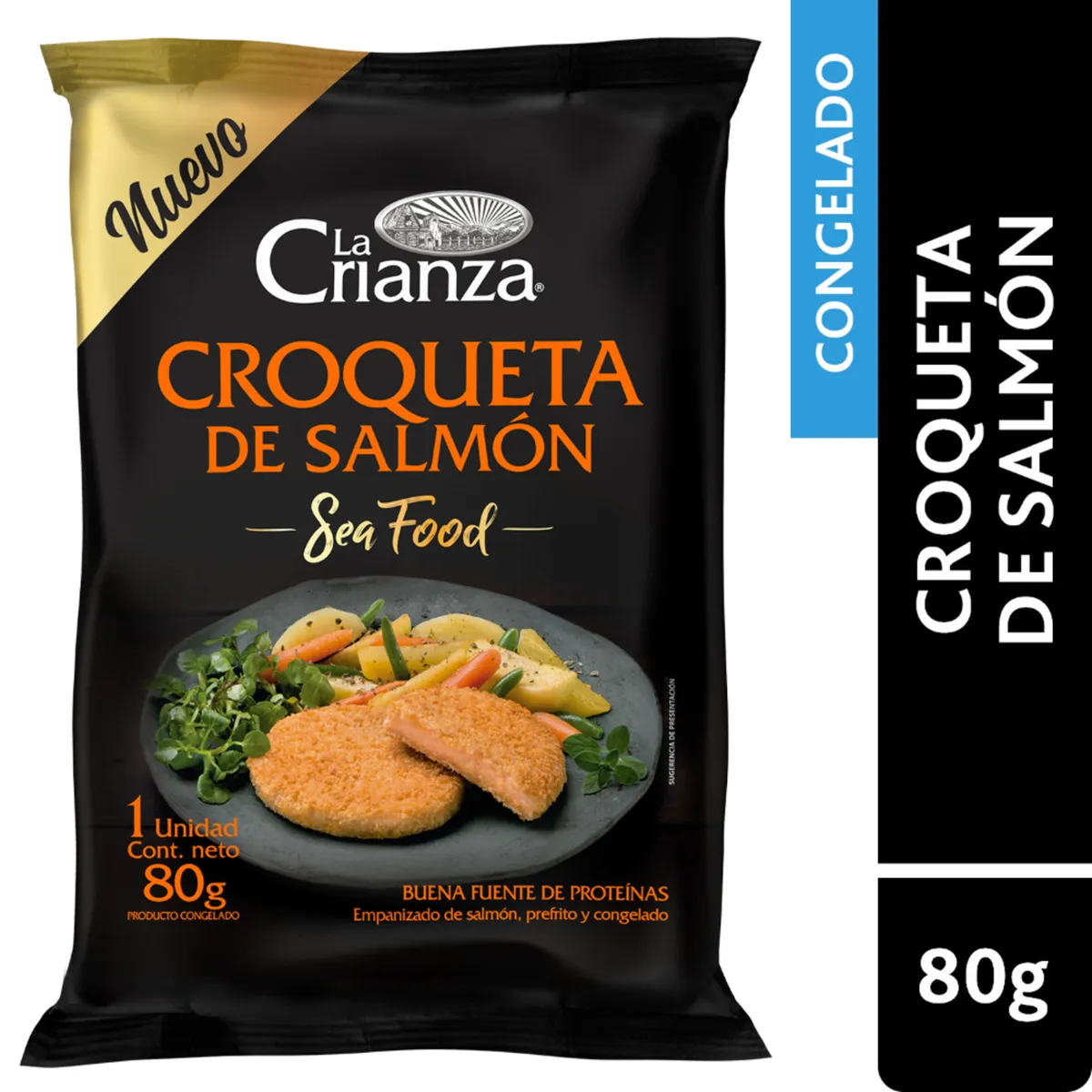 LA CRIANZA - Croqueta de Salmón Empanizada Congelada La Crianza 80 g