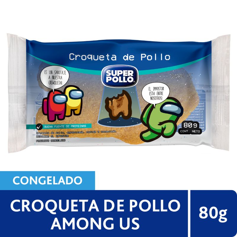 SUPER POLLO - Croqueta de Pollo Among Us Empanizada Congelada Super Pollo 80 g