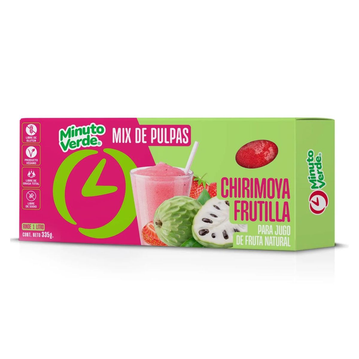 MINUTO VERDE - Pulpa de Chirimoya y Frutilla Congelada Minuto Verde 335 g