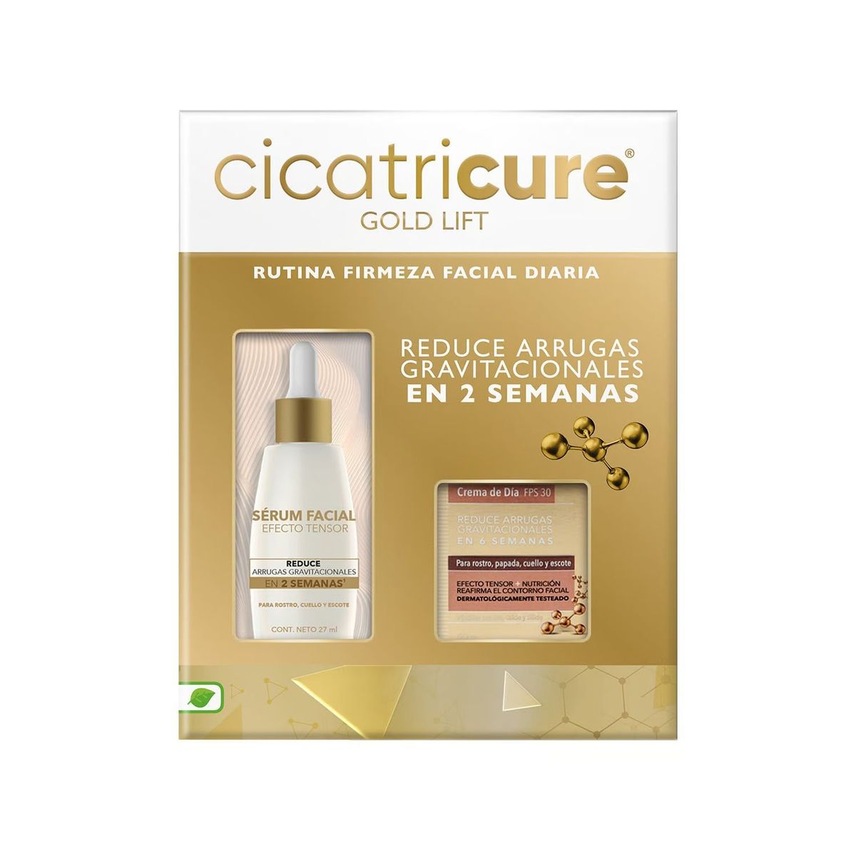 CICATRICURE - Pack Rutina Gold Lift Cicatricure Serum 27 ml + Crema Día 50 g
