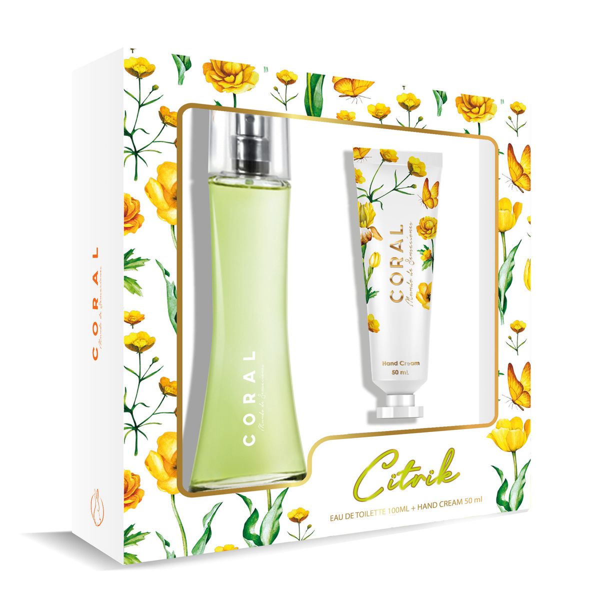 CORAL - Estuche Coral Fragancia Citrus EDT Mujer 100 ml + Crema de Mano 50 ml