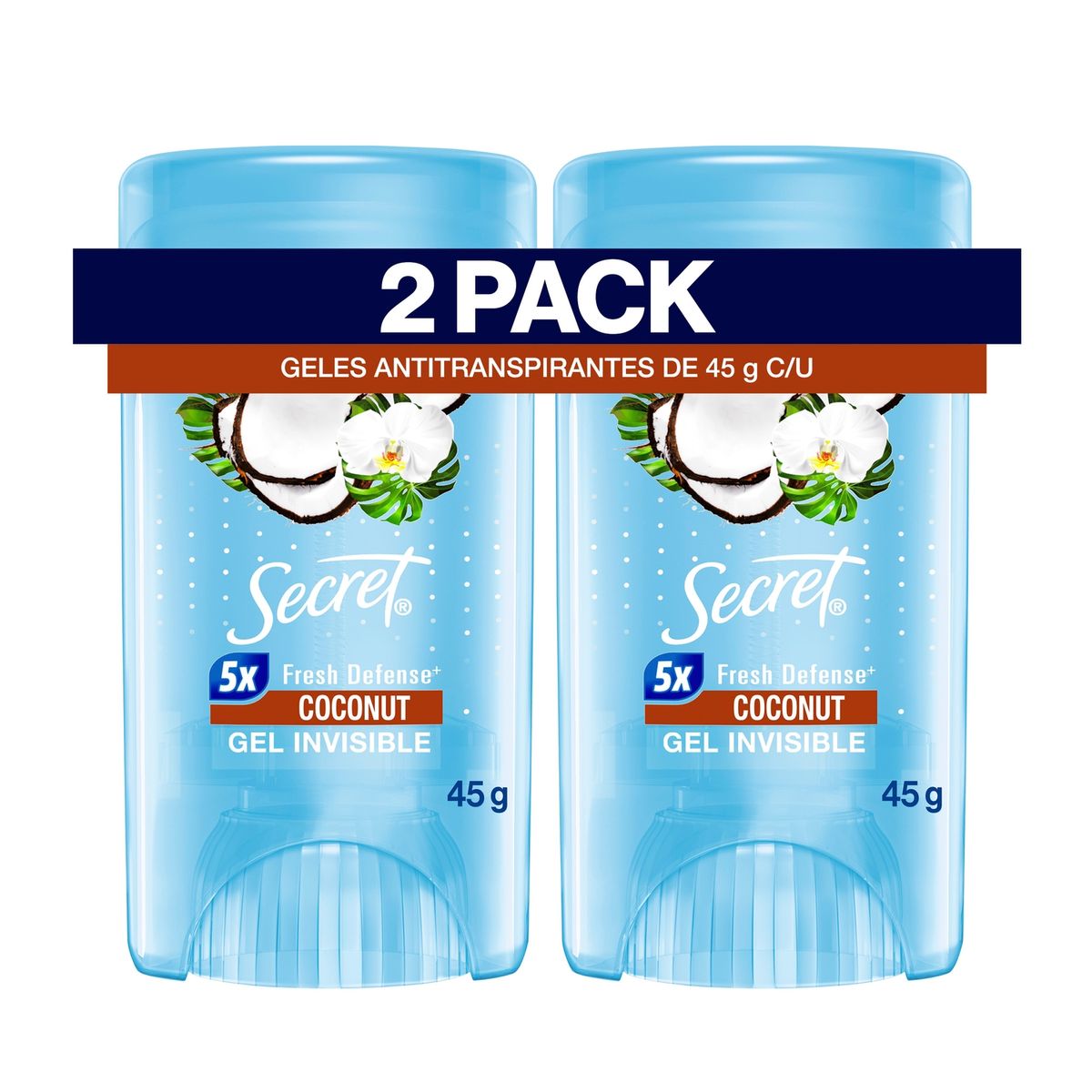 SECRET - Pack Desodorante en Gel Invisible Secret Coconut Mujer 2 x 45 g