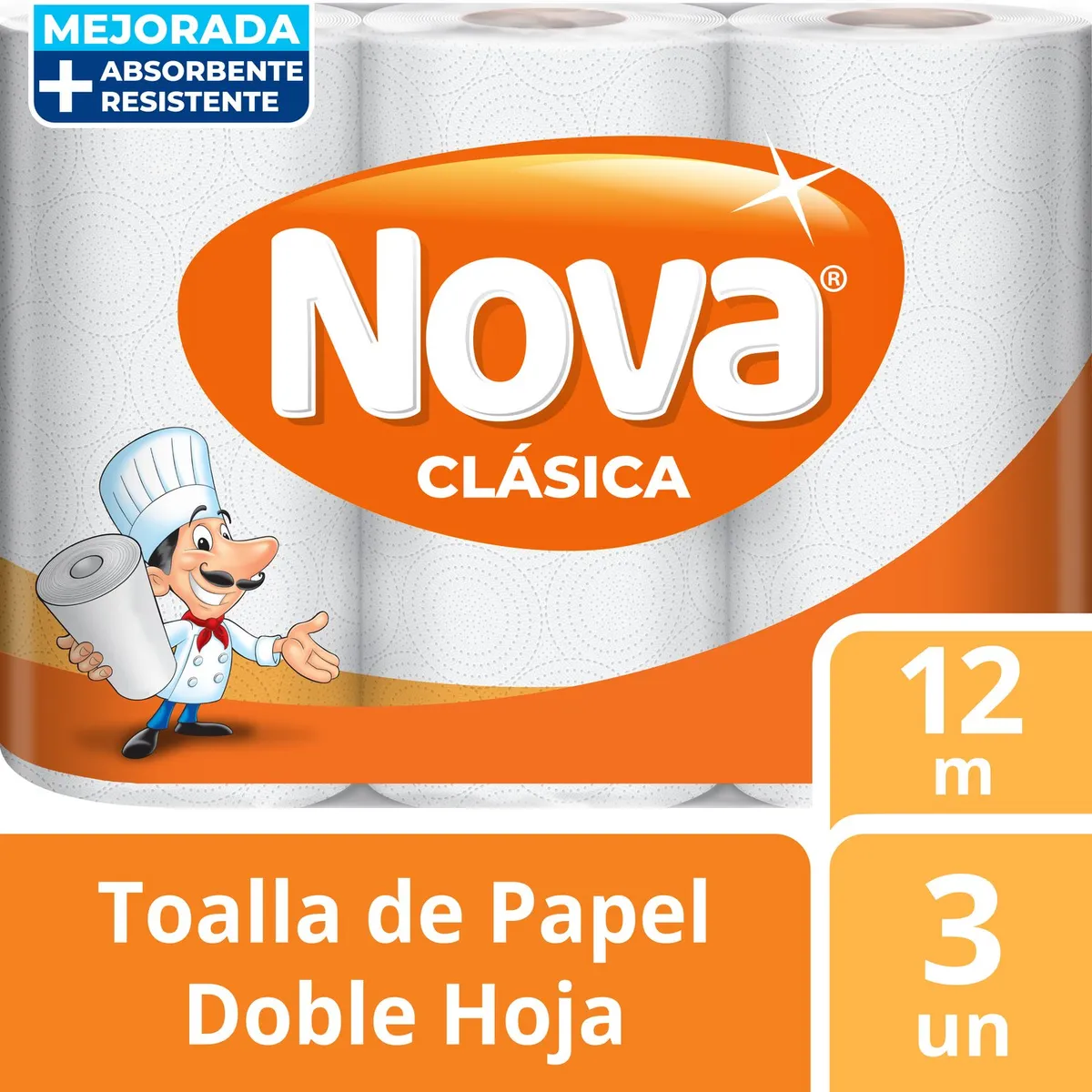 NOVA - Toalla de Papel Nova Clásica 3 x 12 mts