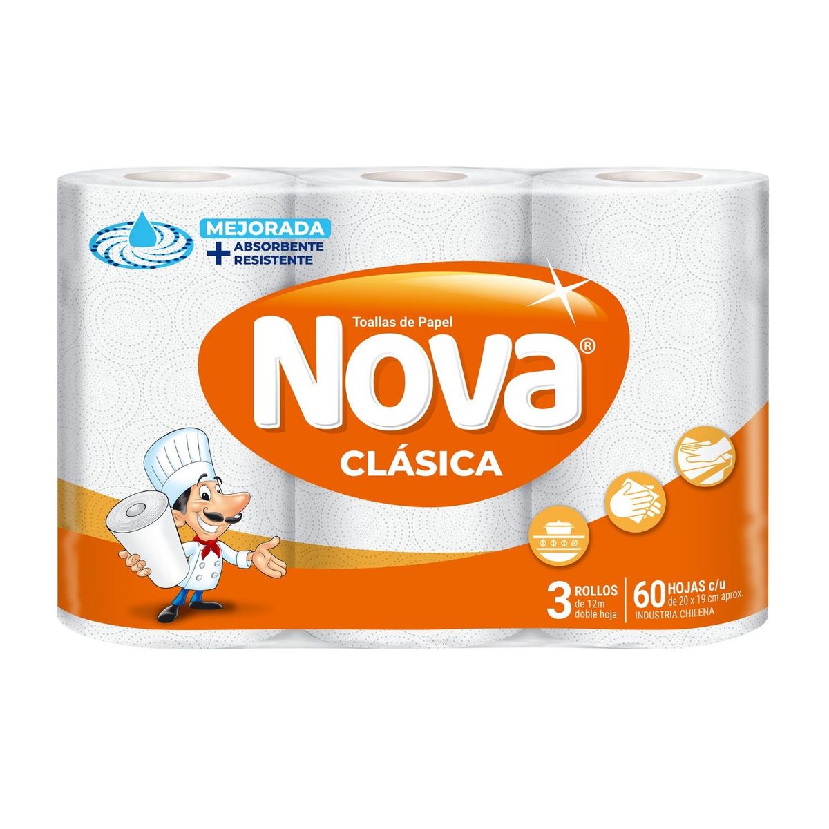 NOVA - Toalla de Papel Nova Clásica 3 x 12 mts