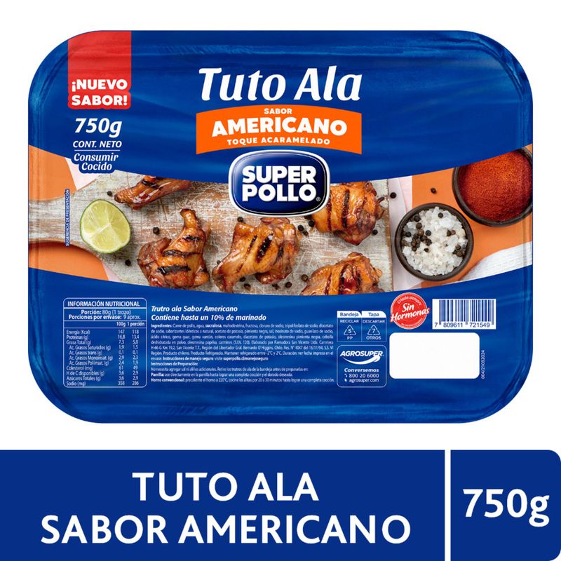 SUPER POLLO - Trutros Ala de Pollo Sabor Americano Super Pollo 750 g