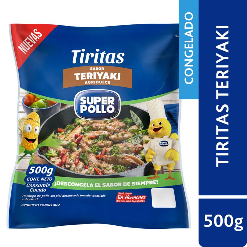 SUPER POLLO - Tiritas de Pechuga de Pollo Sabor Teriyaki Congeladas Super Pollo 500 g