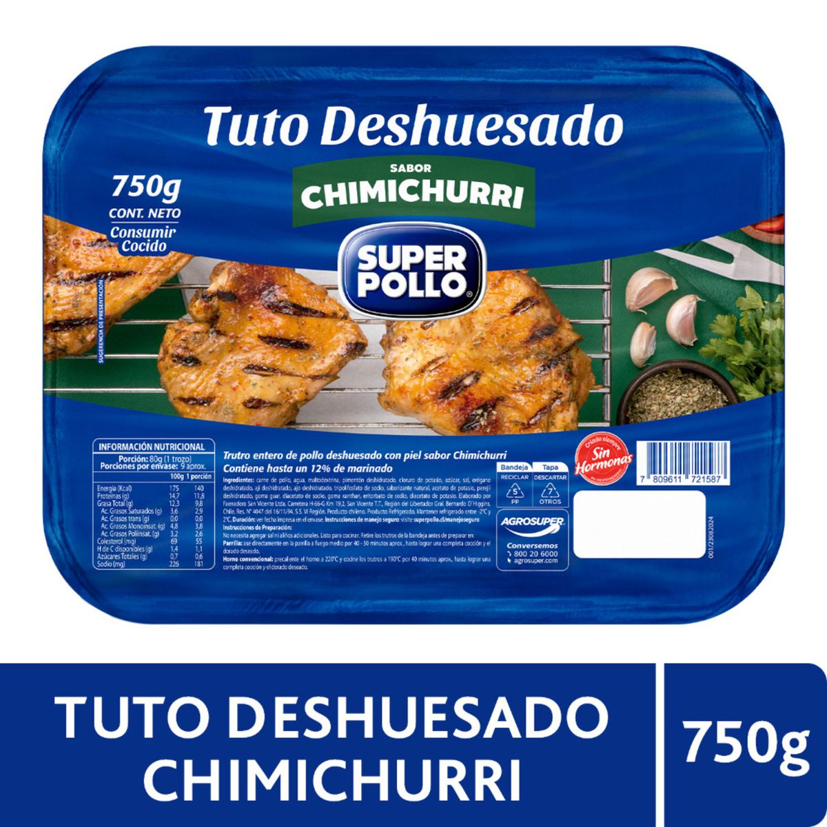 SUPER POLLO - Trutros de Pollo Deshuesado Sabor Chimichurri Super Pollo 750 g