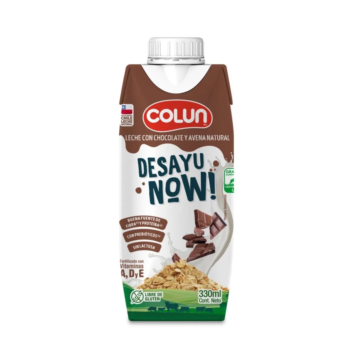 COLUN - Tripack Leche Desayunow Chocolate y Avena Colun 3 x 330 ML