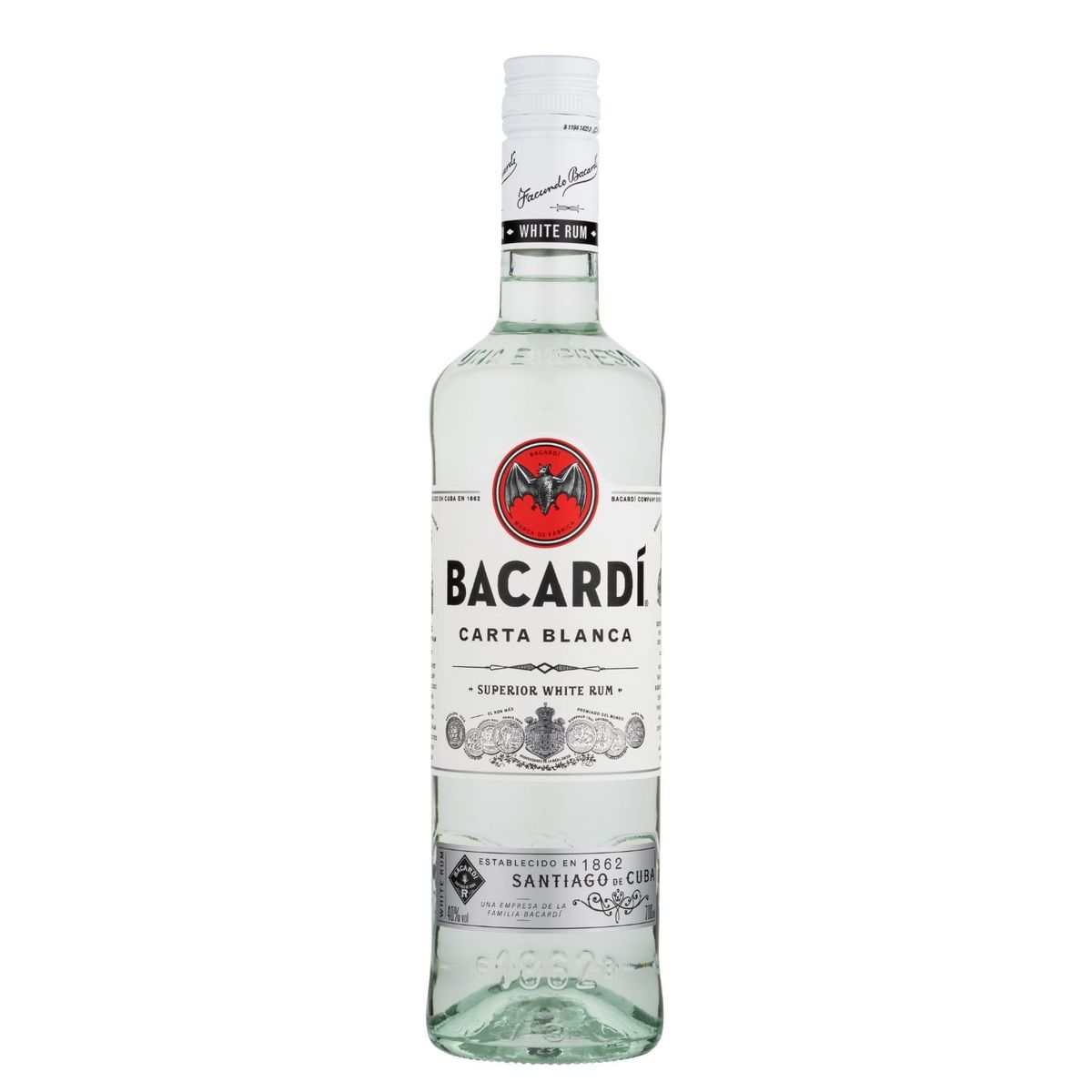 BACARDI - RON CARTA BLANCA BACARDI 40G 700 ML