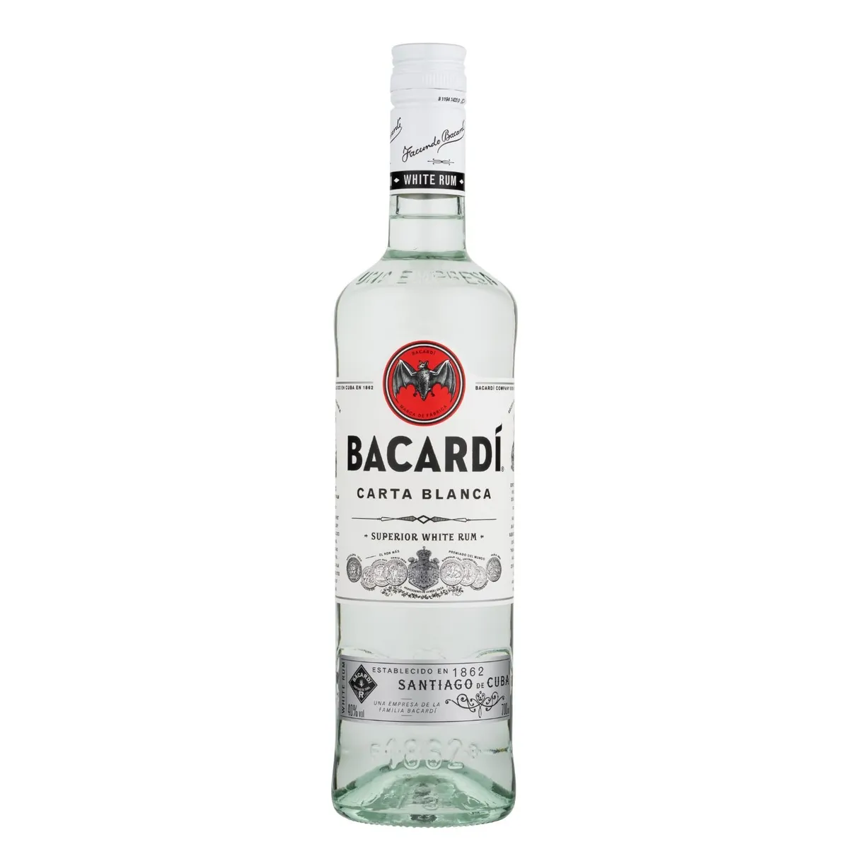 BACARDI - RON CARTA BLANCA BACARDI 40G 700 ML