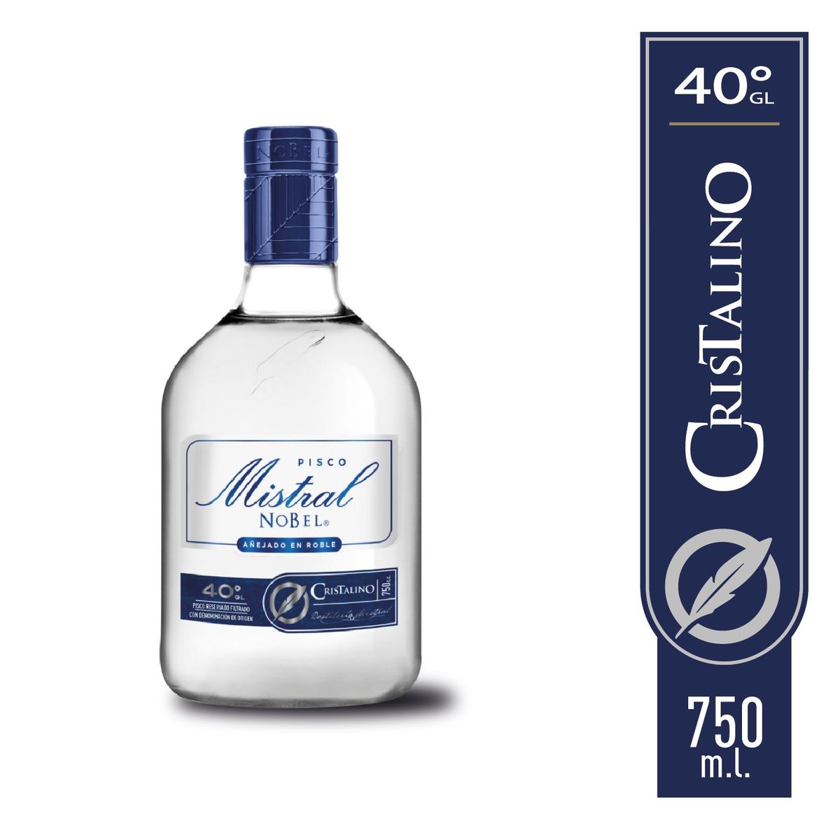 MISTRAL - Pisco Mistral Nobel Cristalino 40° 750 cc