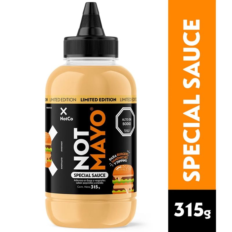 NOT MAYO - Aderezo Vegetal Tipo Mayonesa NotMayo Special 315 g