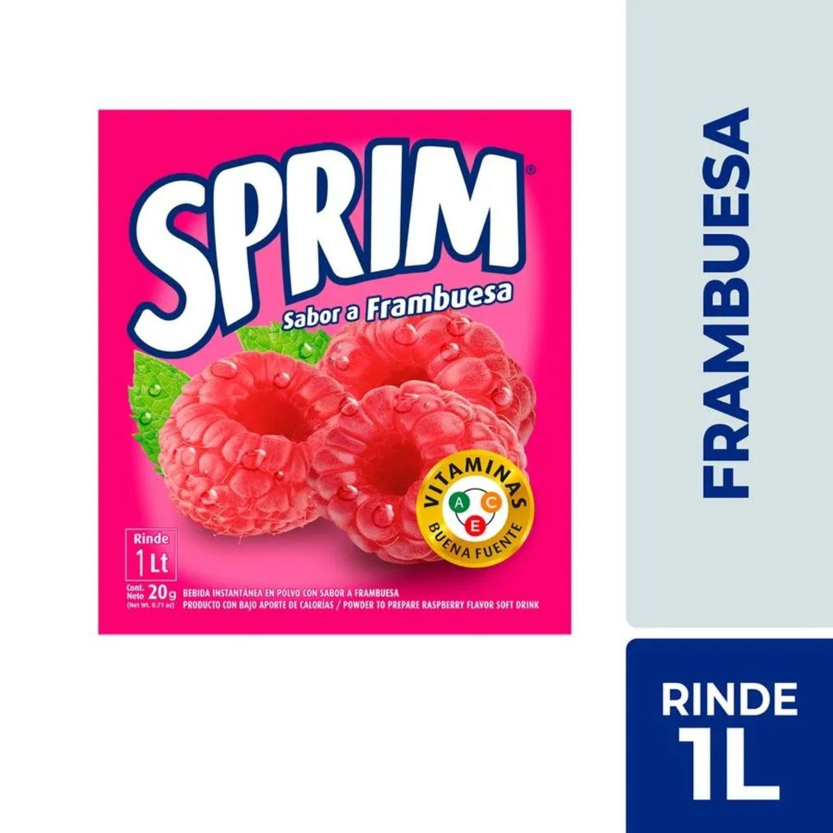 SPRIM - Jugo en Polvo Sabor Frambuesa Sprim 20 g