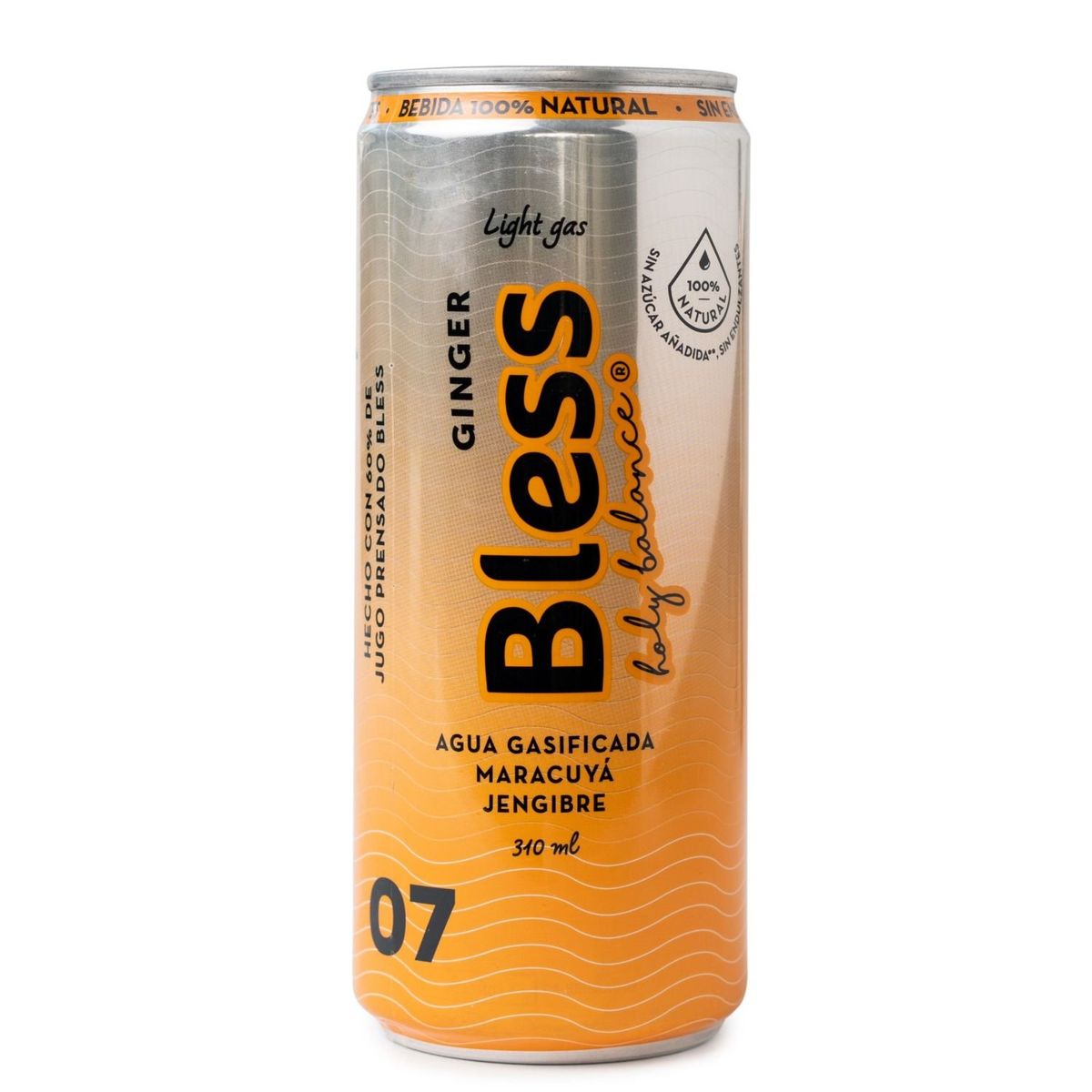 BLESS - Agua Gasificada Ginger Maracuyá Jengibre Bless 310 ml