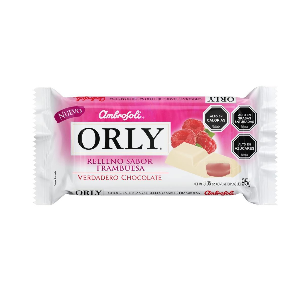 AMBROSOLI - Chocolate en Barra Orly Relleno Frambuesa Ambrosoli 95 g