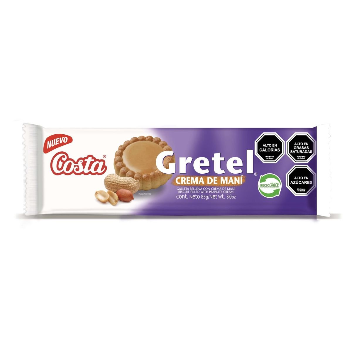 COSTA - GALLETA GRETEL CREMA DE MANI COSTA 85GR