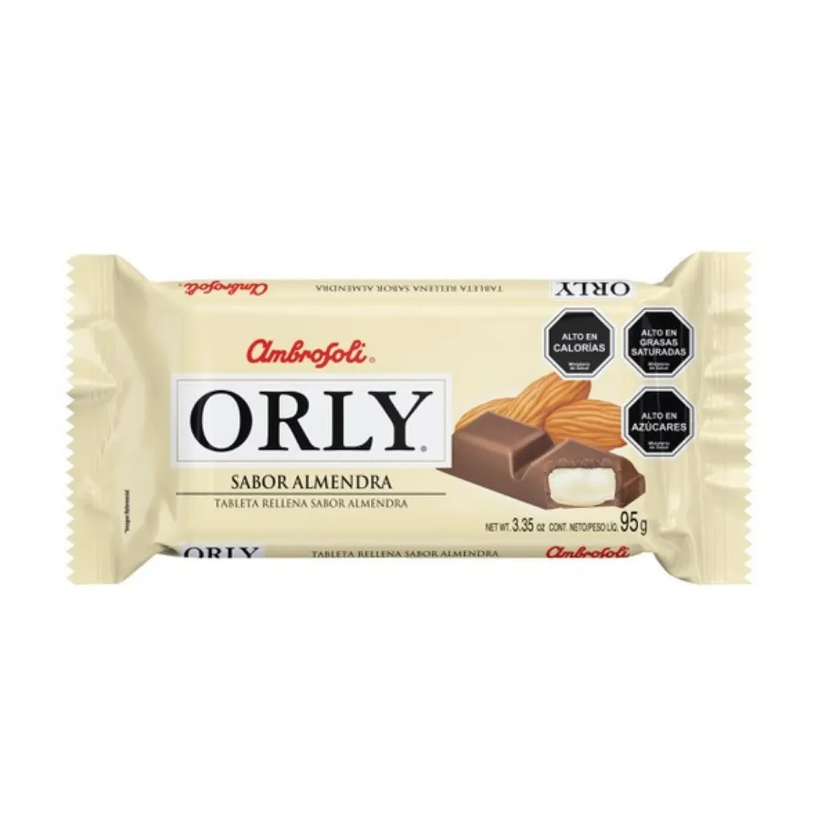 AMBROSOLI - Chocolate en Barra Orly Sabor Almendras Ambrosoli 95 g