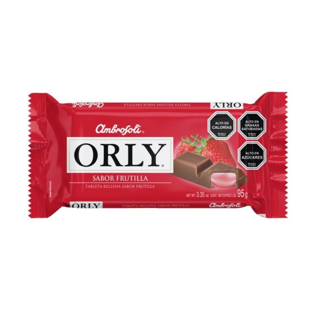 AMBROSOLI - Chocolate en Barra Orly Sabor Frutilla Ambrosoli 95 g