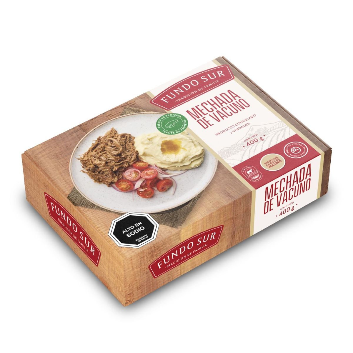 FUNDO SUR - Carne Mechada de Vacuno Congelada Fundo Sur 400 g