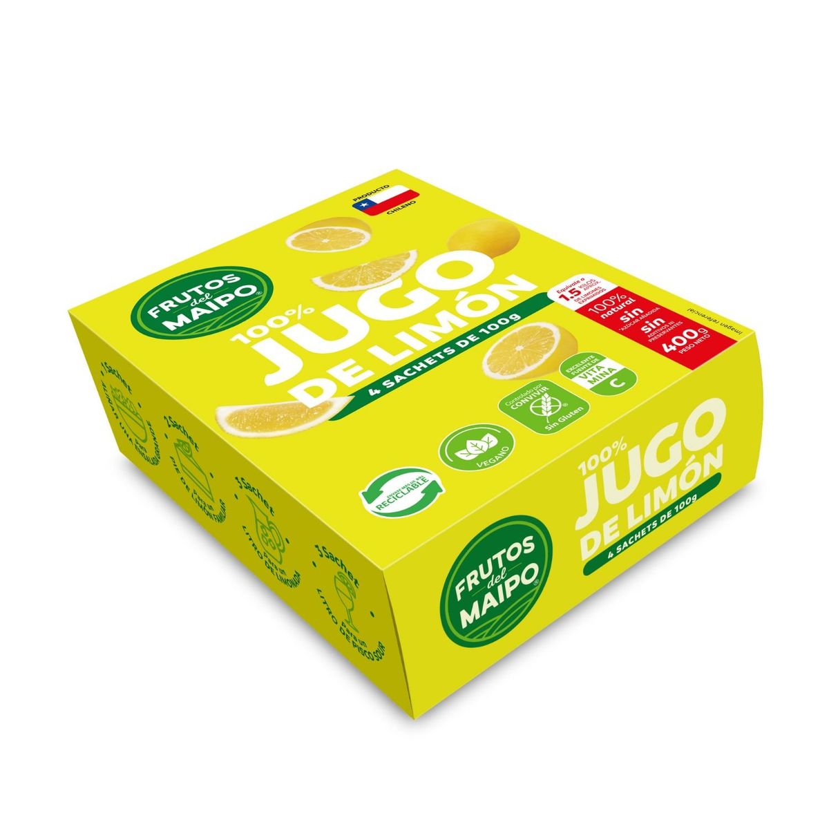 FRUTOS DEL MAIPO - Jugo de Limón Congelado Frutos del Maipo 400 g