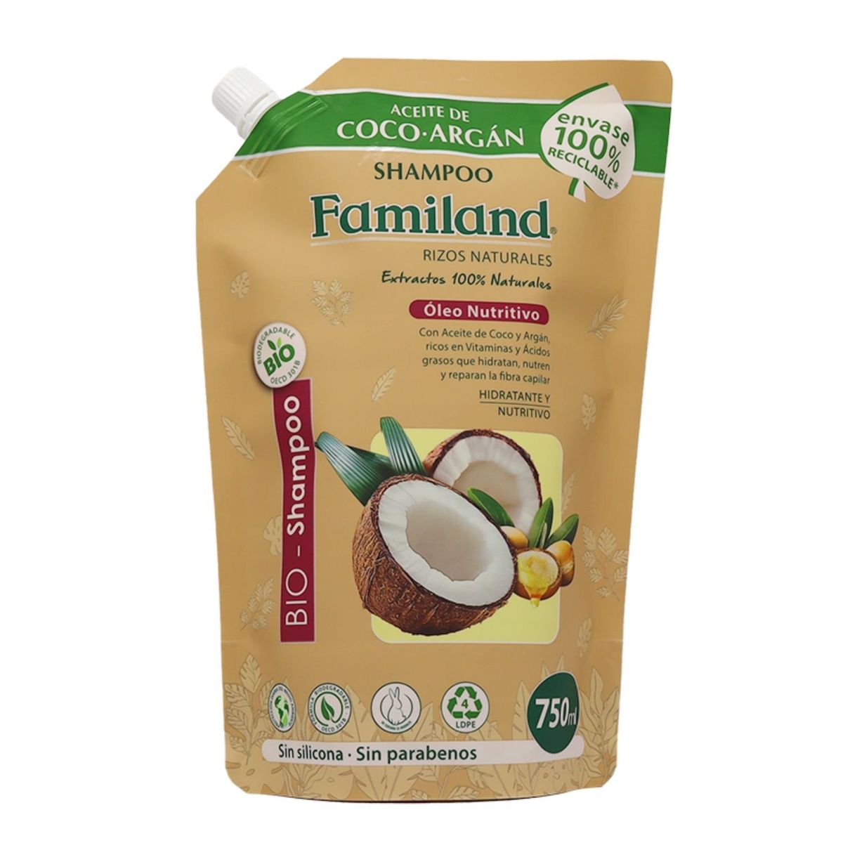 FAMILAND - Shampoo Aceite de Coco Familand 750 ml