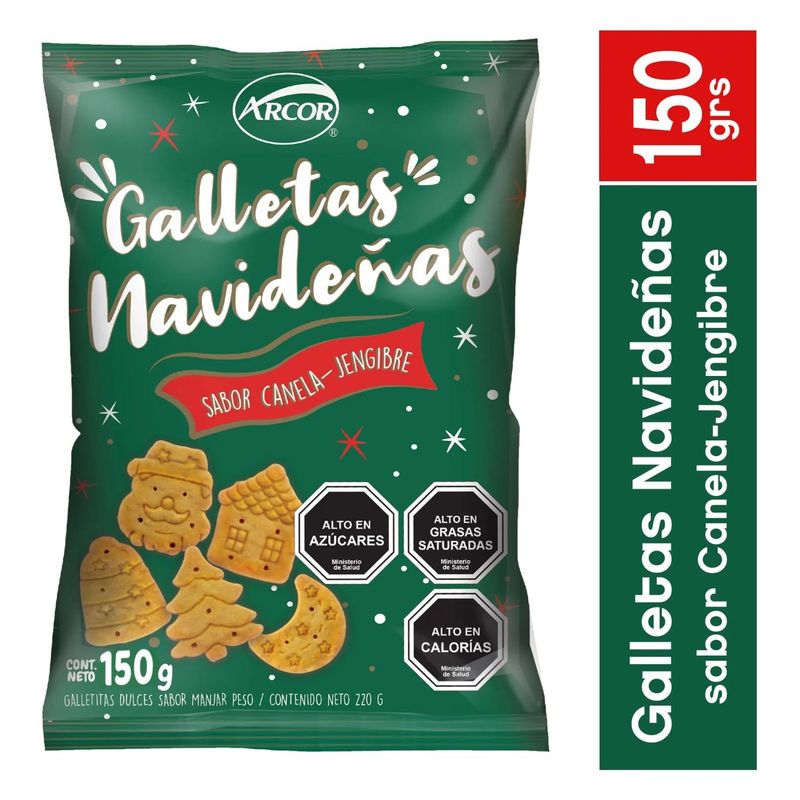 ARCOR - Galletas de Navidad Sabor Canela y Jengibre Arcor 150 g