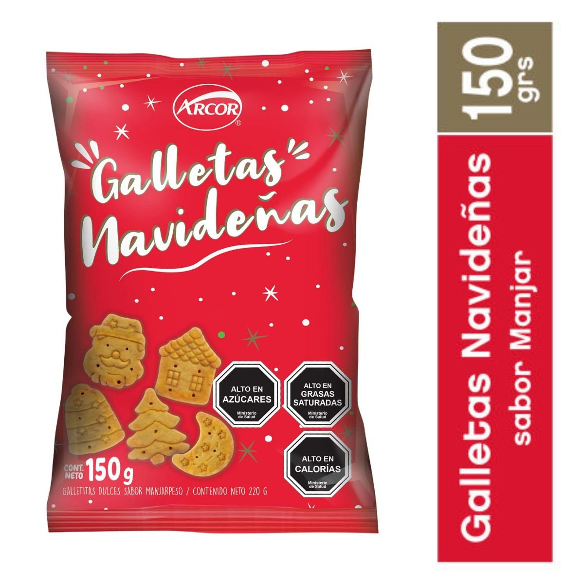 ARCOR - Galletas de Navidad Sabor Manjar Arcor 150 g