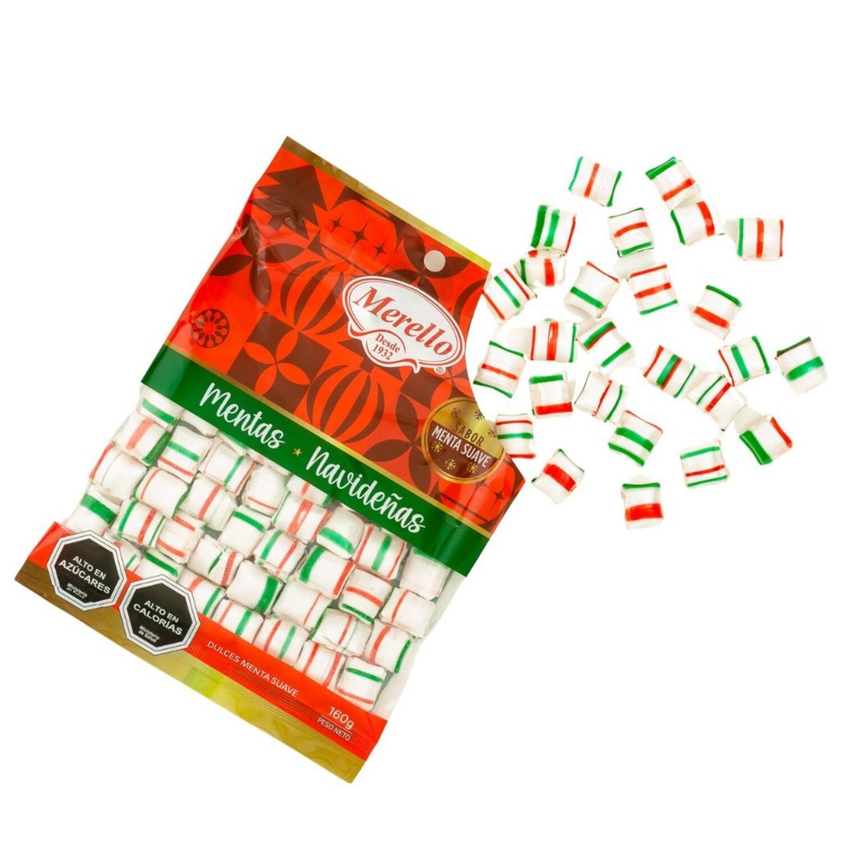 MERELLO - CARAMELO MENTA NAVIDAD MERELLO 160 GR
