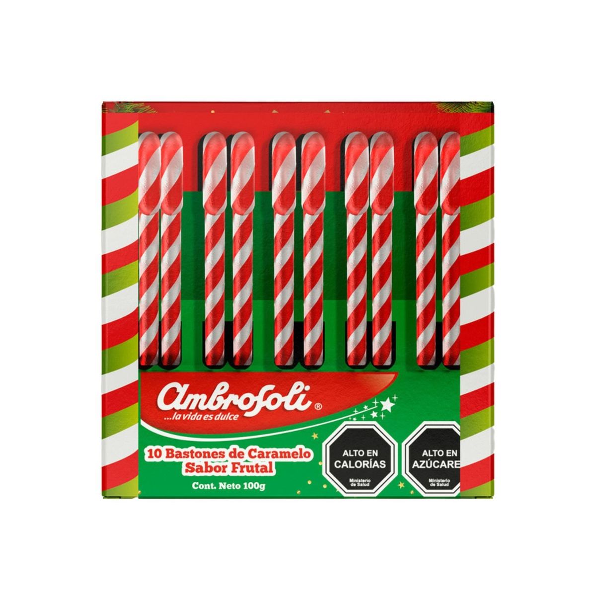 AMBROSOLI - Bastones de Caramelo Ambrosoli Frutal 10 Un