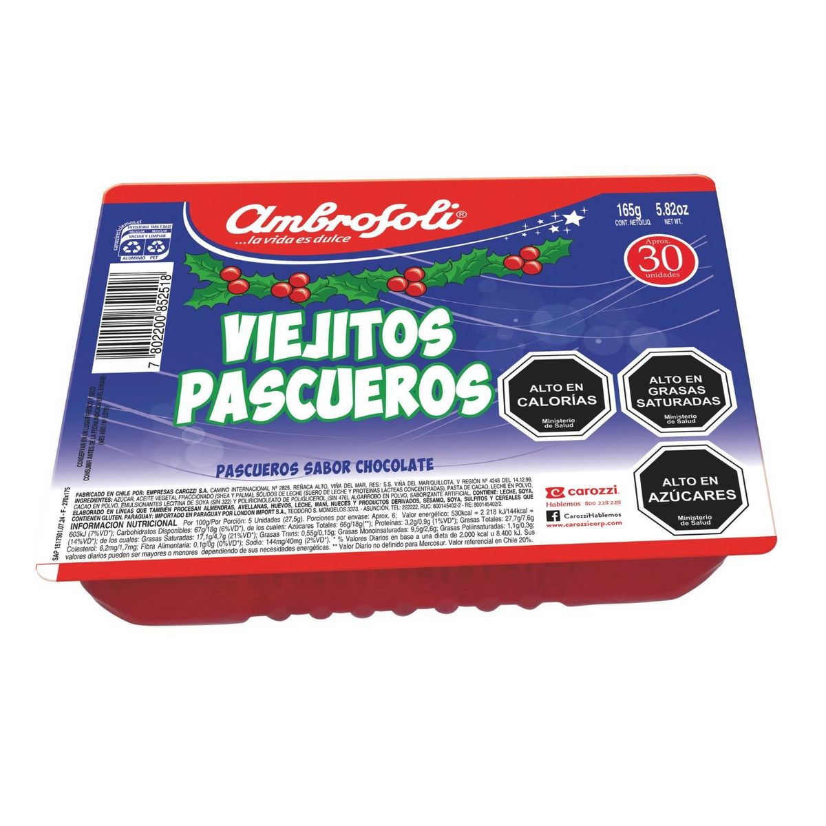 AMBROSOLI - Chocolates Viejitos Pascuero Ambrosoli 165 g