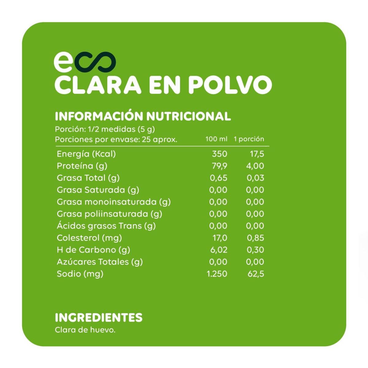ECOTERRA - Clara de Huevo en Polvo Ecoclara de Gallina Libre Ecoterra 125 g