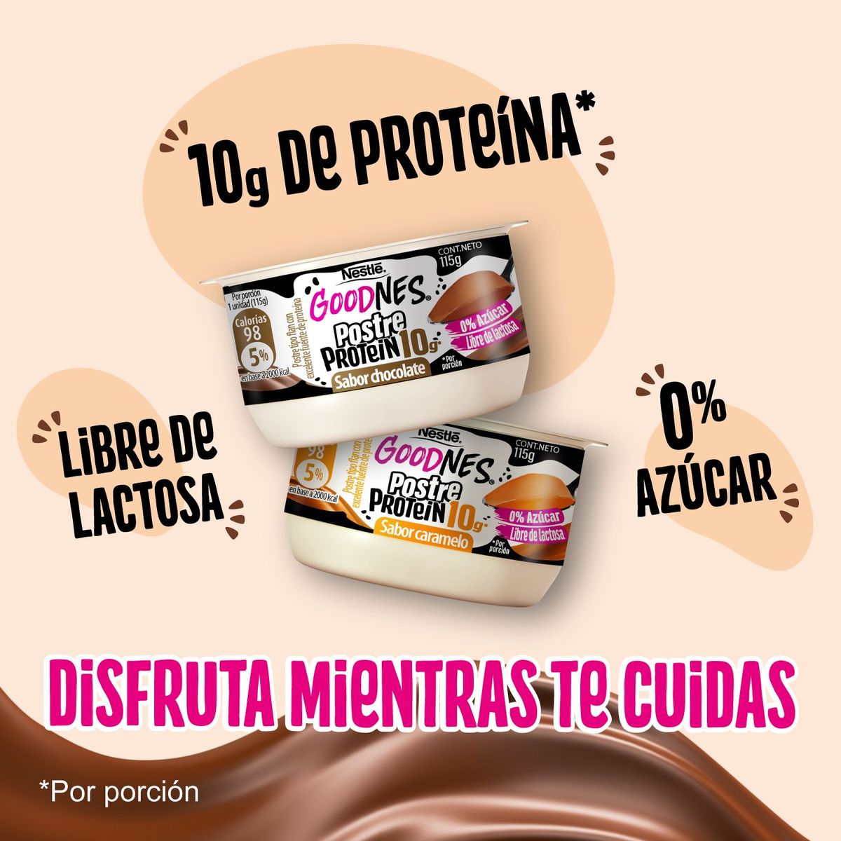 NESTLE - Postre Goodnes Protein Sabor Chocolate 115 g