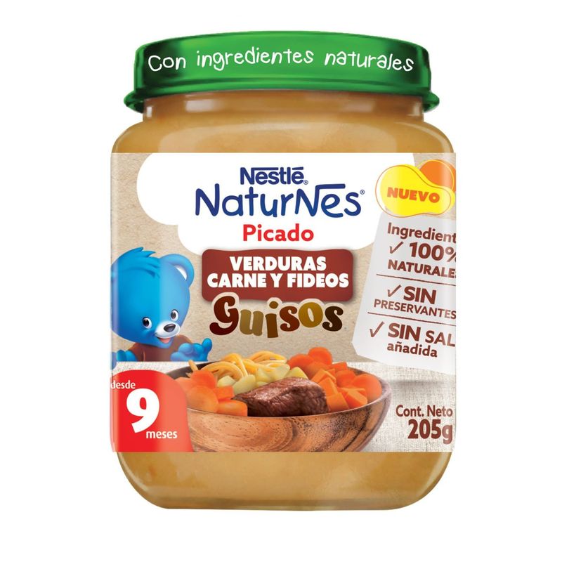 NATURNES - Picado Naturnes Verduras, Carne y Fideos 205 g