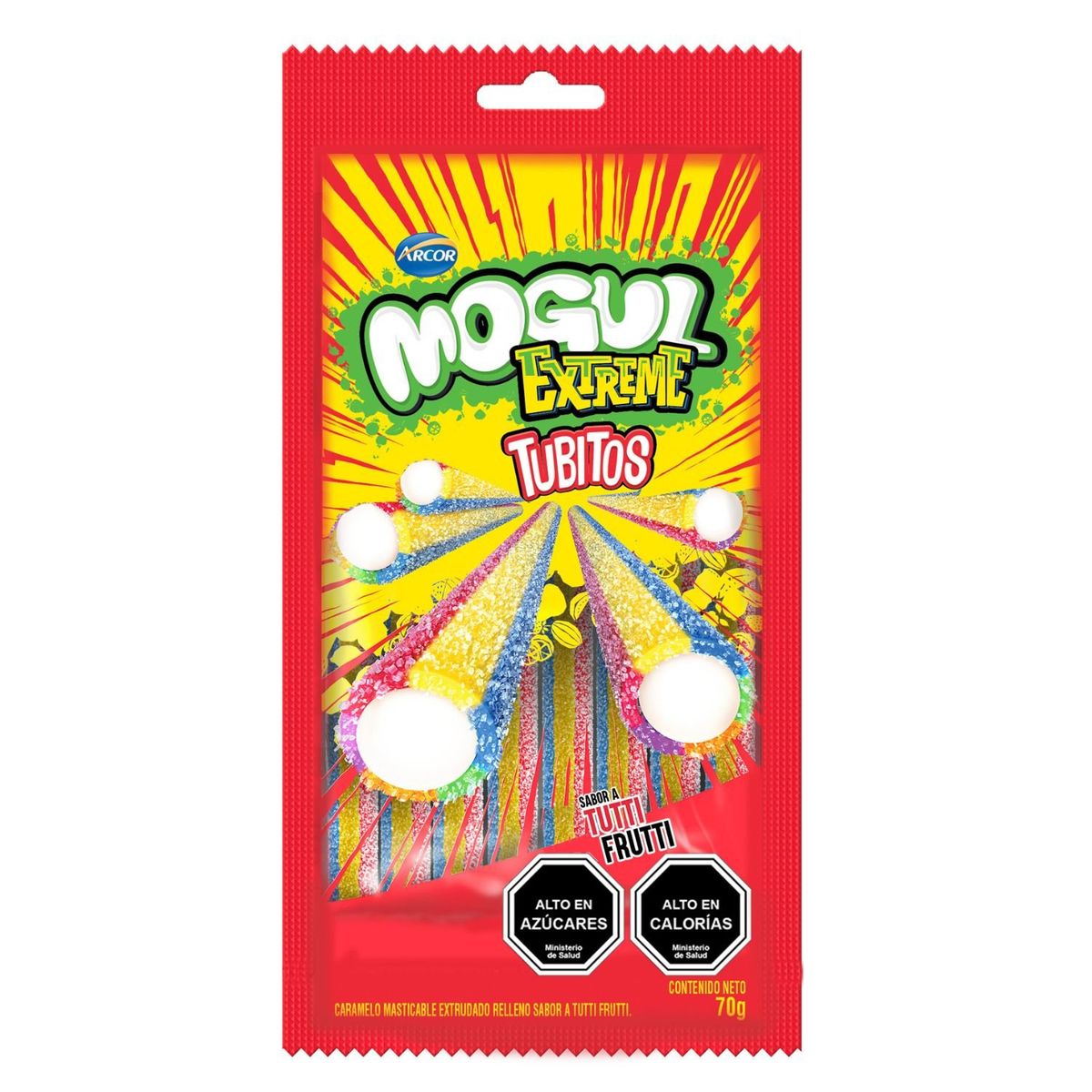 MOGUL - Gomitas Ácidas Tubitos Mogul Tutti Frutti 70 g