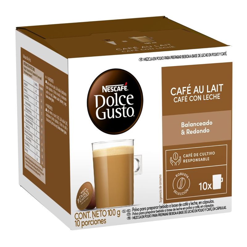 DOLCE GUSTO - Cápsulas de Café con Leche Dolce Gusto 10 Un