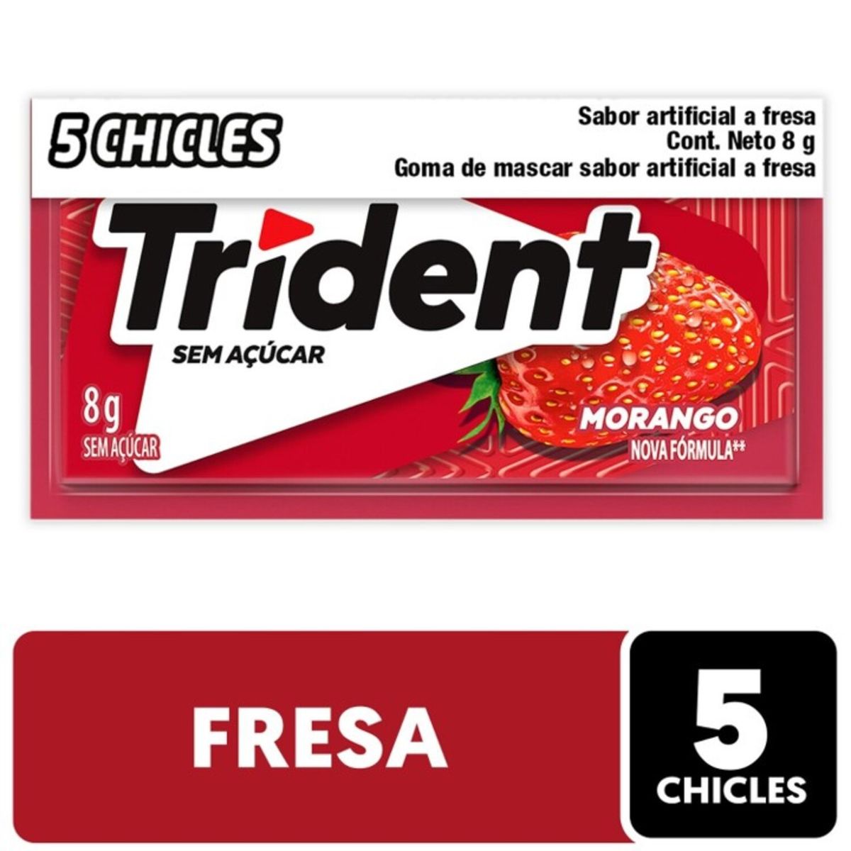TRIDENT - Chicle Trident Sabor Fresa 8 g