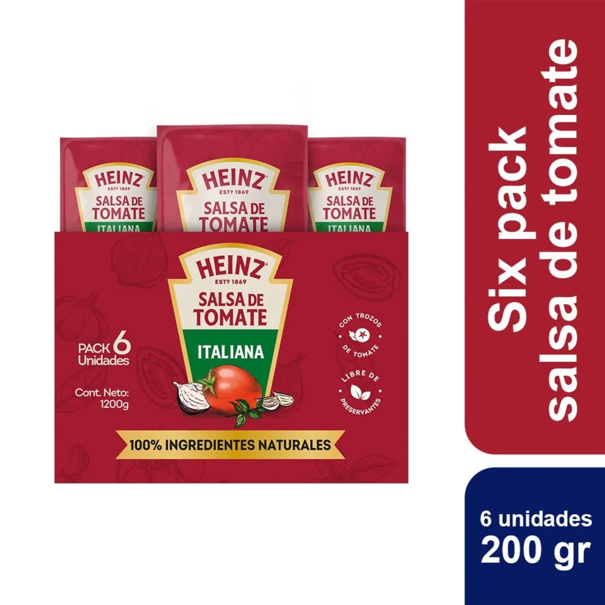 HEINZ - Pack Salsas de Tomate Italiana Heinz 6 x 200 g